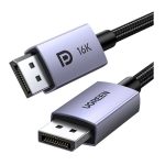 ვიდეო კაბელი UGREEN DP118 (15384), 16K, 2.1 DisplayPort To DisplayPort, 2m, Grey/Black
