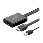 HDMI გადამყვანი UGREEN MM107 (40238), HDMI to DP Converter 0.5m + USB for power, Black