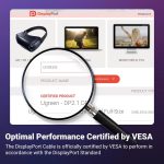 ვიდეო კაბელი UGREEN DP118 (15384), 16K, 2.1 DisplayPort To DisplayPort, 2m, Grey/Black - Image 2