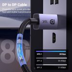 ვიდეო კაბელი UGREEN DP118 (15384), 16K, 2.1 DisplayPort To DisplayPort, 2m, Grey/Black - Image 9