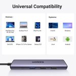 USB-C ჰაბი UGREEN CM478 (15495) Revodok 105, Type-C, USB, HDMI, PD, Hub, Grey - Image 4