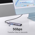 USB-C ჰაბი UGREEN CM478 (15495) Revodok 105, Type-C, USB, HDMI, PD, Hub, Grey - Image 6