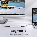 USB-C ჰაბი UGREEN CM478 (15495) Revodok 105, Type-C, USB, HDMI, PD, Hub, Grey - Image 7
