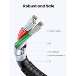 USB კაბელი UGREEN US261 (50149), 60W, Type-C To Type-C, 0.5m, Grey - Image 2