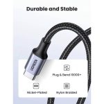 USB კაბელი UGREEN US261 (50149), 60W, Type-C To Type-C, 0.5m, Grey - Image 3