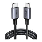 USB კაბელი UGREEN US261 (50150), 60W, Type-C To Type-C PD Fast Charging Cable 3A Max, 1M, Grey