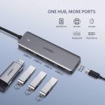 USB ჰაბი UGREEN CM219 (50985) UGREEN 4xUSB 3.0, Gray - Image 3
