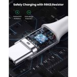USB კაბელი UGREEN US288 (60131), USB-A 2.0 to Type-C Cable Nickel Plating Aluminum Braid, 1m, White - Image 7