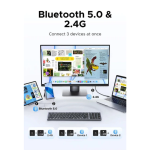 კლავიატურა UGREEN K552 (75163), Wireless, Bluetooth, USB, Keyboard, Grey - Image 6