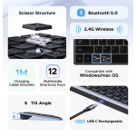 კლავიატურა UGREEN K552 (75163), Wireless, Bluetooth, USB, Keyboard, Grey - Image 10