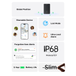 Smart Tag UGREEN CM915 (75644) Slim Pro, IOS+Android, Smart Tag Finder, Dark Gray - Image 10