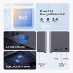 Storage System UGREEN NASync DH4300 Plus (85660), Rockchip A76+A55, 8GB, Diskless, RJ45, USB, Type-C, HDMI, Space Gray - Image 3