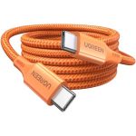 მობილურის კაბელი UGREEN L502 (95493), 100W, Type-C To Type-C PD Fast Charging Braided Cable, 1m, Orange - Image 2