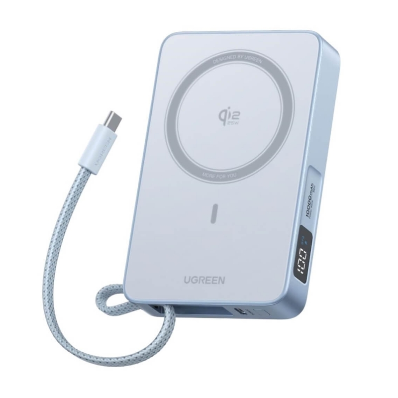 ugreen 65958B პორტატული დამტენი UGREEN PB773 (65958B) MagFlow 10000mAh Magnetic Wireless Power Bank - Image 1